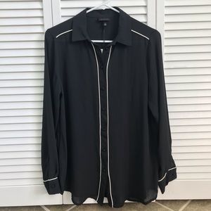 NWT Who What Wear Black Button Down Blouse |Size S